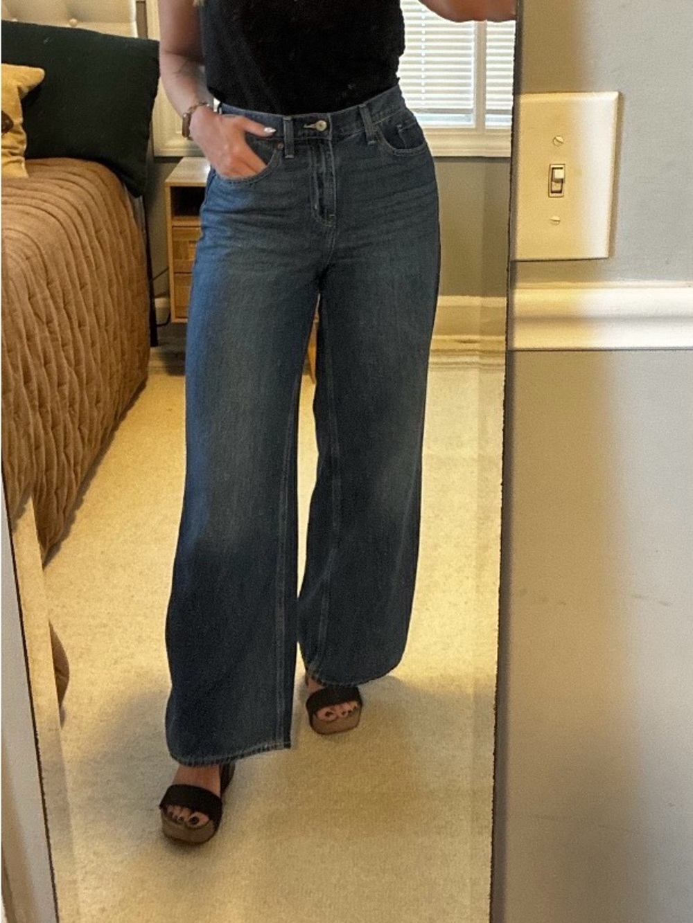 Old Navy Women's High-Rise Wide-Leg Jeans - Blue Denim